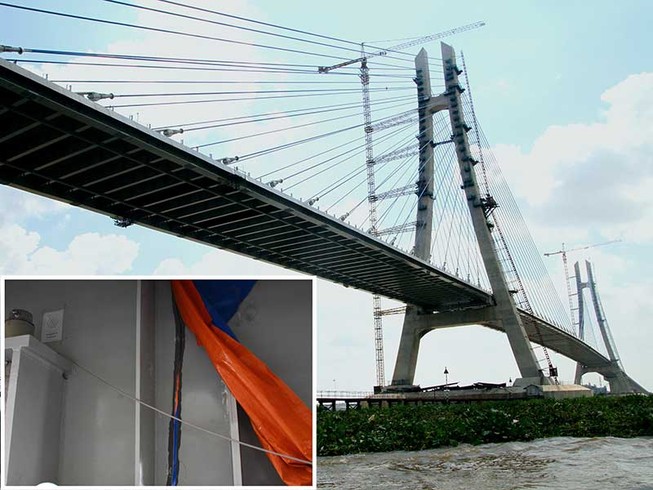 Chuyên gia Hàn Quốc khắc phục vết nứt cầu Vàm Cống
