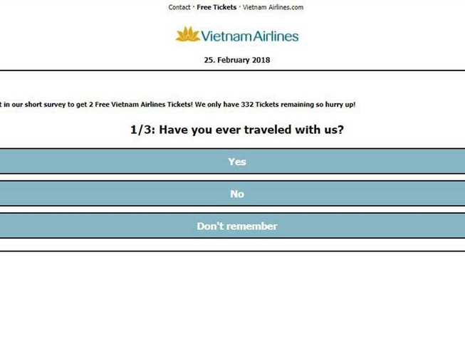 Nguy cơ lộ thông tin cá nhân vì vé máy bay miễn phí