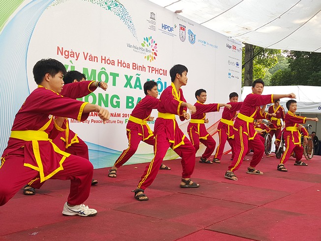 'Xe lăn đao' của môn phái Việt Nam võ đạo Tây Sơn Bình Định