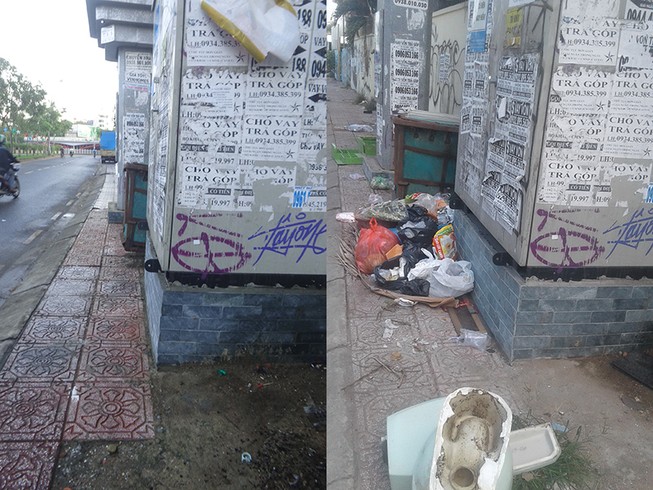 Vỉa hè đường Hoàng Sa đã được dọn sạch
