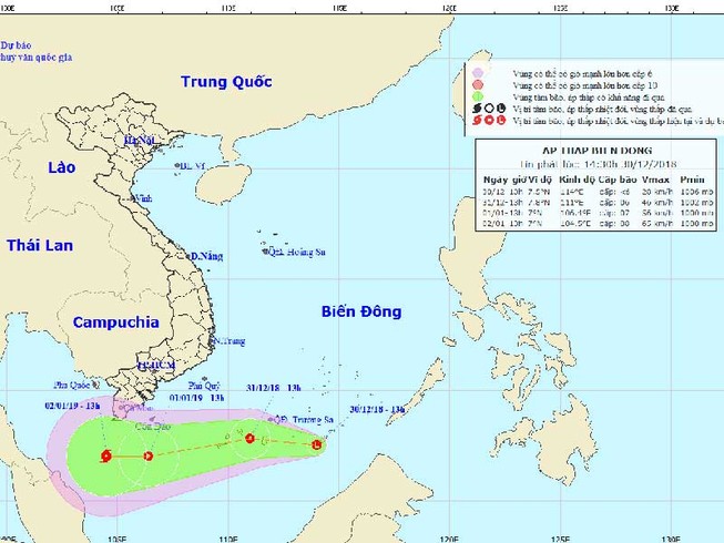 Xuất hiện vùng áp thấp có khả năng mạnh thành bão
