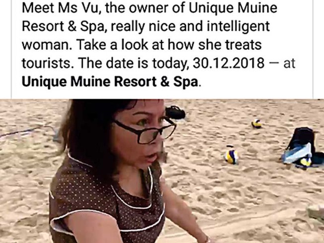 Chủ resort chặt lưới bóng chuyền của du khách