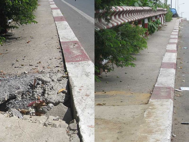 Lề cầu nguy hiểm đã được sửa chữa