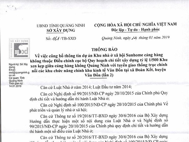 Tuyển nhà đầu tư cho dự án sát vách sân bay Vân Đồn