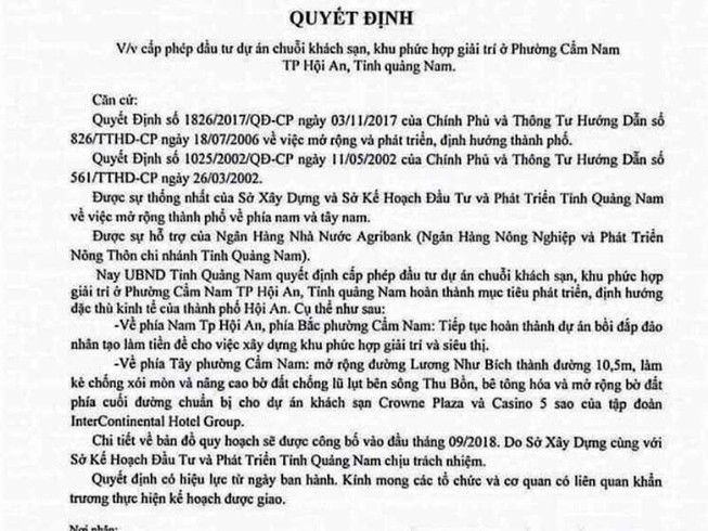 Giả văn bản của chủ tịch Quảng Nam để thổi giá đất
