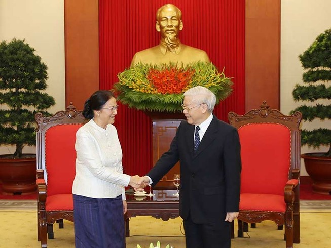 Tổng Bí thư, Chủ tịch nước tiếp chủ tịch Quốc hội Lào