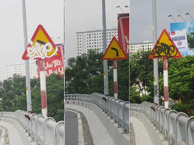 Ai đã liên tục bôi bẩn biển báo?