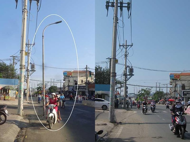Phản hồi: Đã bứng trụ điện giữa đường