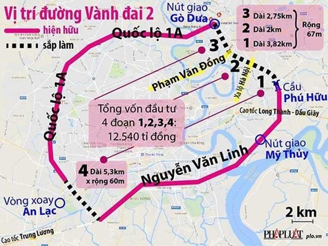 Đường vành đai 2: Làm 3 km mất 3 năm