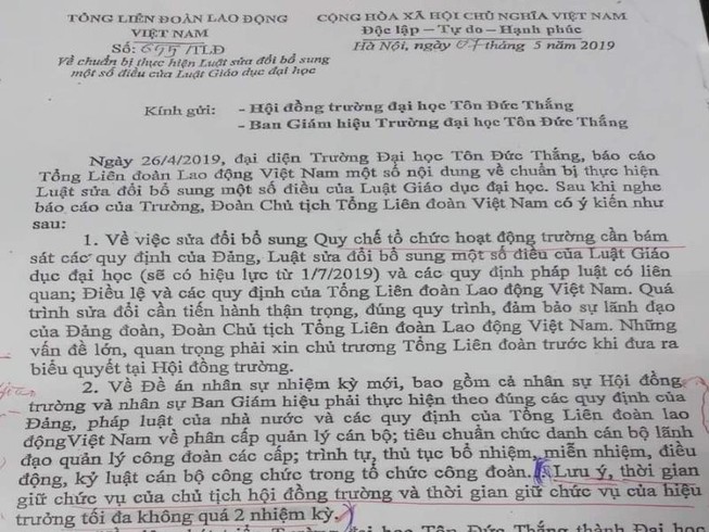 Vụ trường ĐH Tôn Đức Thắng: Tổng liên đoàn xin ý kiến Bộ GD&ĐT