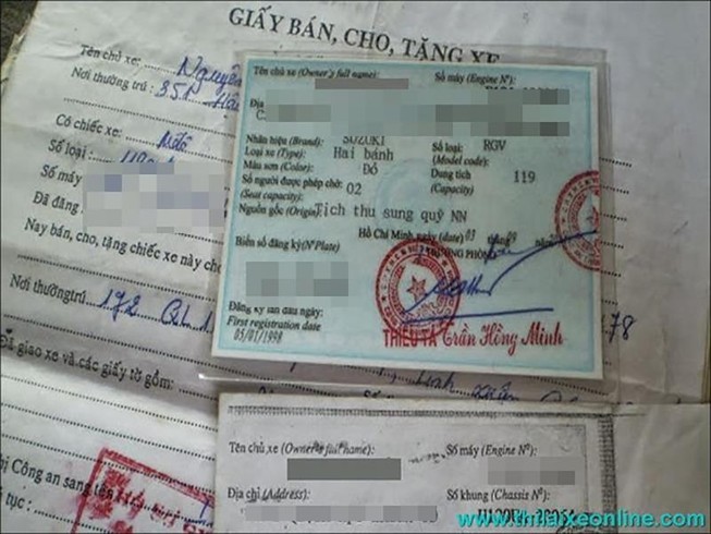 Đề xuất phạt người bán xe nếu không nộp cà vẹt, biển số