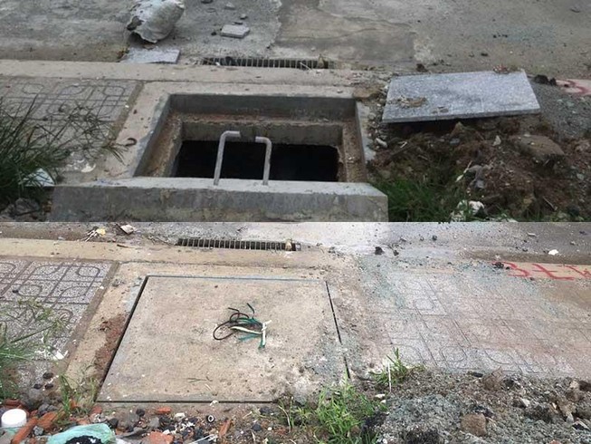 Hố ga trên vỉa hè đã an toàn