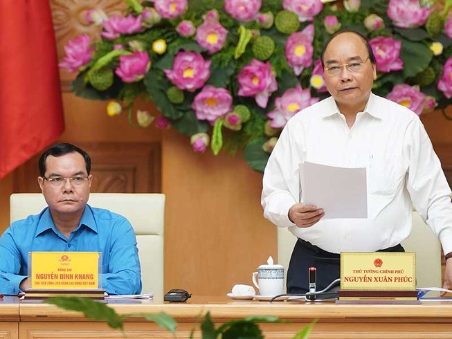 Thủ tướng làm việc với Đoàn chủ tịch Tổng Liên đoàn Lao động