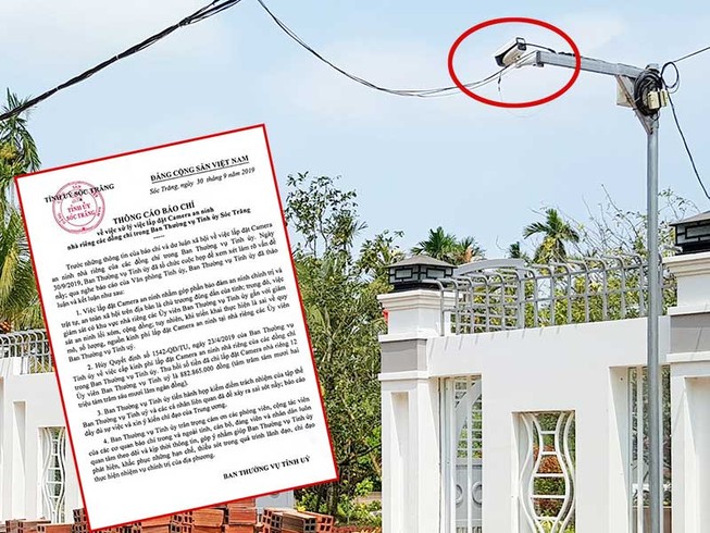 Sóc Trăng hủy lắp camera nhà cán bộ thường vụ tỉnh ủy