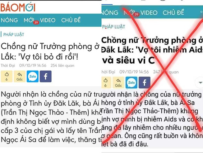Nữ trưởng phòng ở Đắk Lắk nhiễm HIV là tin giả