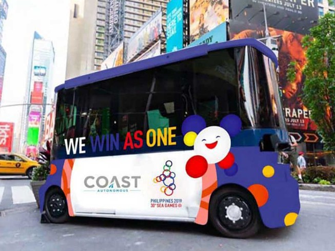 Xe vận hành tự động phục vụ VĐV tại SEA Games 30