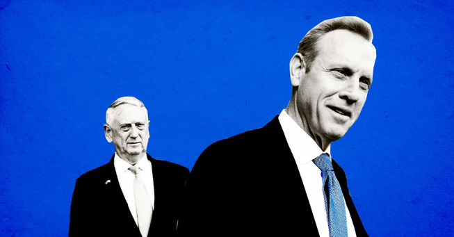 Ông Jim Mattis (trái) sẽ chuyển giao nhiệm vụ cho ông Patrick Shanahan.sớm hơn dự định. Ảnh: THE DAILY BEAST
