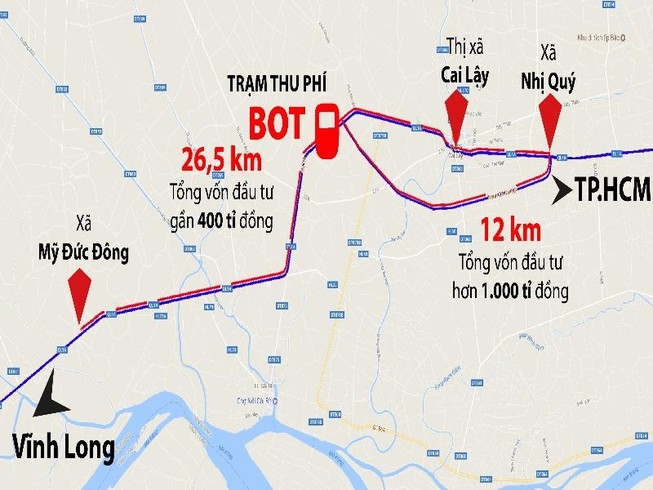 Bộ GTVT giảm phí qua Trạm Cai Lậy