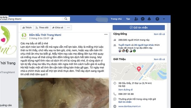 1 Facebooker bị triệu tập vì tung tin sai về dịch lợn