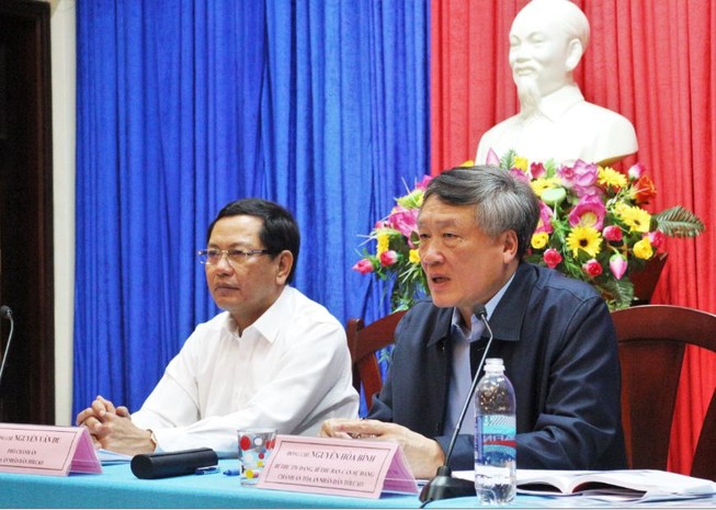 Chánh án Nguyễn Hòa Bình làm việc với TAND Cấp cao tại Đà Nẵng