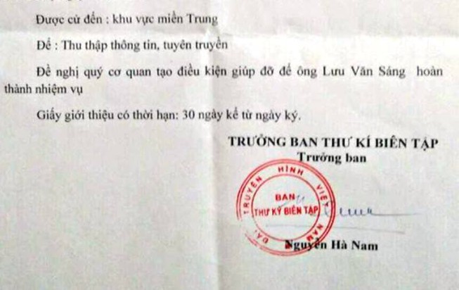Làm rõ giả mạo giấy giới thiệu Ban thư ký biên tập VTV