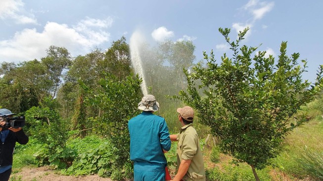 lực lượng ở Vườn Quốc gia U Minh Hạ (Cà Mau) triển khai công tác phòng chống cháy rừng- ảnh ĐẠI HẢI
