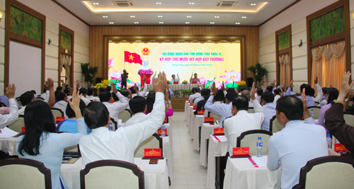 Chiều 3-5, HĐND tỉnh Đồng Tháp khoá IX nhiệm kỳ 2016 – 2021 họp bất thường để thực hiện công tác nhân sự theo thẩm quyền - ảnh dongthap.gov.vn