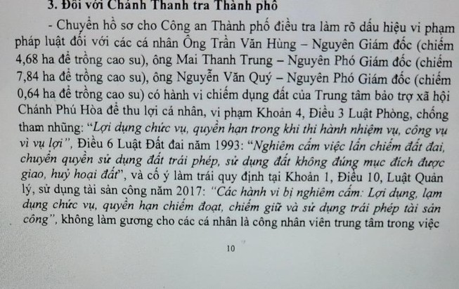 Chuyển Công an TP.HCM điều tra một số cán bộ chiếm đất công