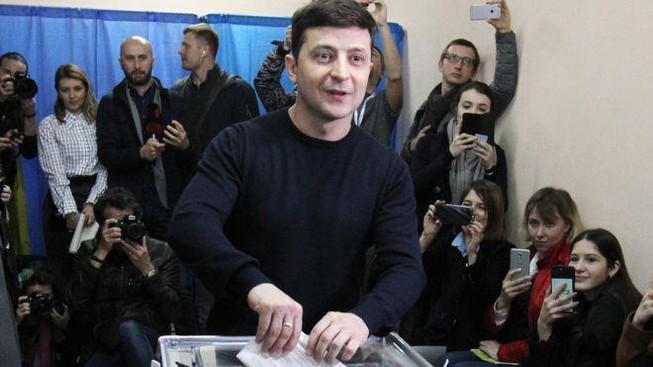 Ứng viên tá»ng thá»ng Ukraine Zelenskiy. Ảnh: EPA