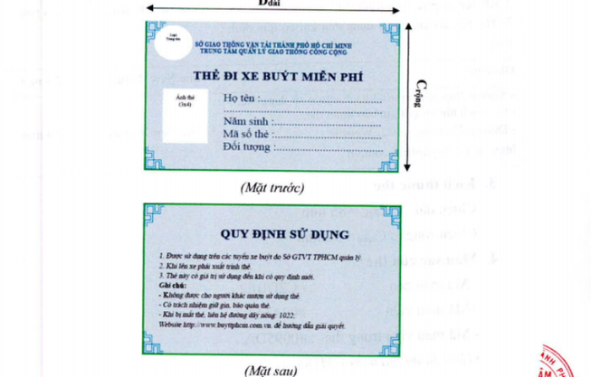 Phát hành mẫu thẻ xe buýt đi miễn phí