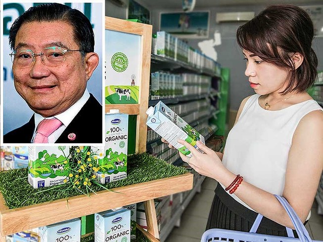 Vinamilk đang nắm giữ thị phần sữa lớn nhất tại Việt Nam. Ảnh nhỏ: Tỉ phú người Thái Lan gốc Hoa Charoen Sirivadhanabhakdi. Ảnh: TL