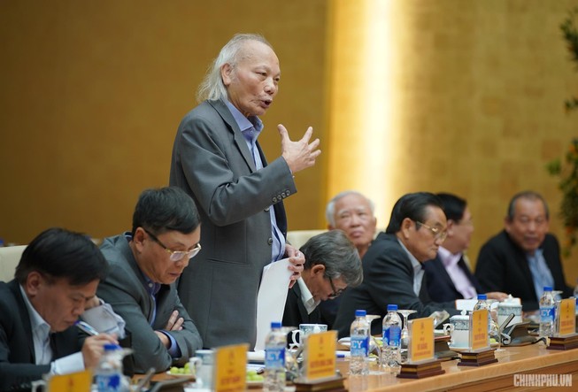 GS. TSKH Nguyễn Mại phát biểu tại buổi làm việc. - Ảnh: VGP