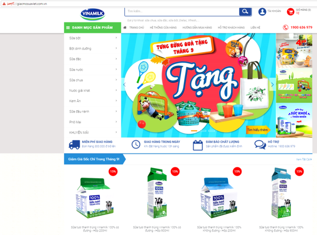 Vinamilk ra mắt webiste thương mại điện tử