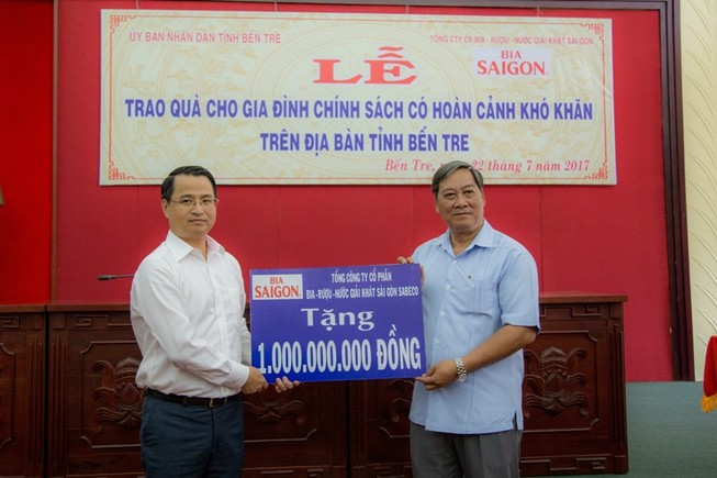 Sabeco ủng hộ 2 tỉ đồng chăm lo gia đình chính sách