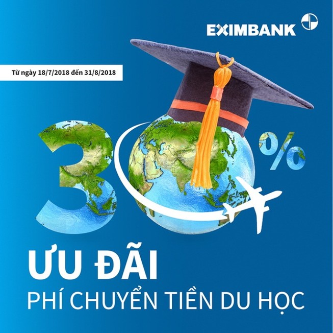 Eximbank ưu đãi phí chuyển tiền mùa du học