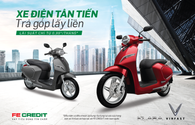 FE CREDIT giảm lãi “sốc” ủng hộ siêu phẩm xe điện Vinfast Klar