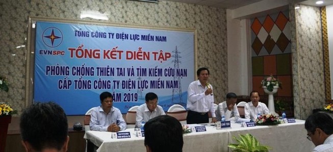 Điện lực miền Nam diễn tập ứng phó sự cố lưới điện do mưa bão