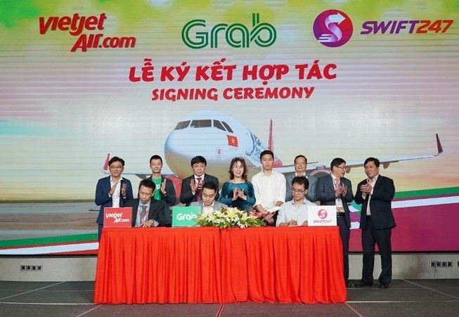VietJet, Swift247 và Grab hợp tác toàn diện