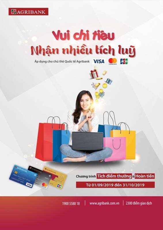 ‘Vui chi tiêu nhận nhiều tích lũy’ cùng thẻ quốc tế Agribank