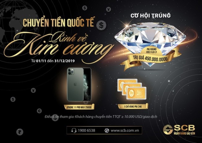 SCB: 'Chuyển tiền quốc tế - Rinh về kim cương'