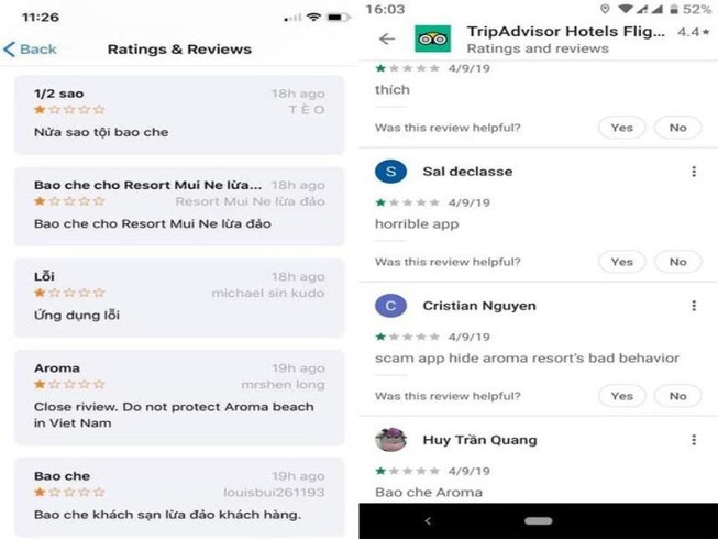TripAdvisor bị người Việt đánh giá 1 sao vì vụ Aroma Resort
