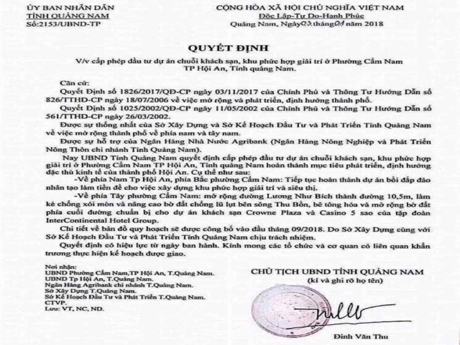 Giả chữ ký của chủ tịch tỉnh để thổi giá đất