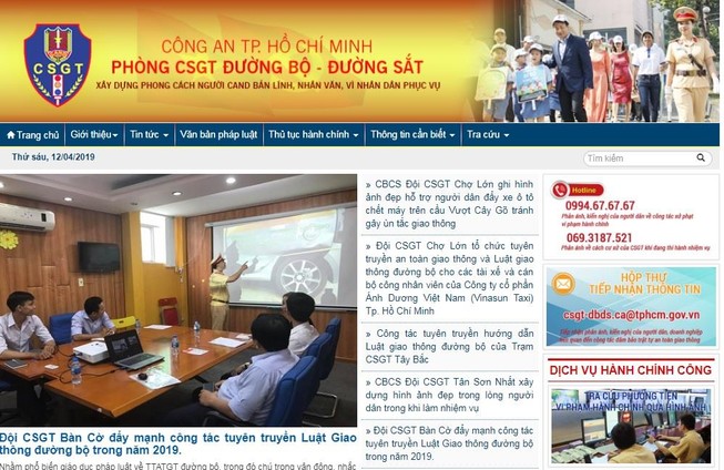 CSGT TP.HCM có trang thông tin điện tử để tương tác với dân