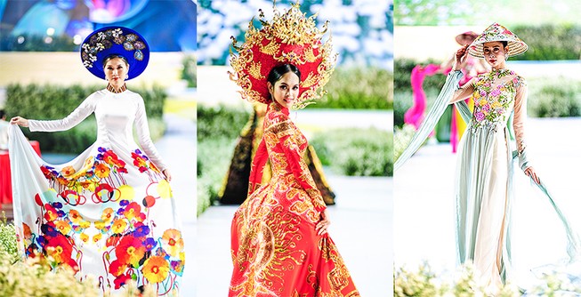 Mãn nhãn các bộ sưu tập áo dài trên phố Nguyễn Huệ