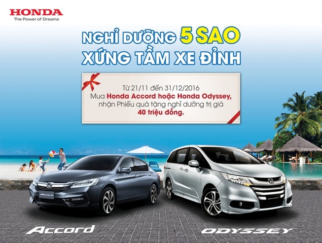 Honda khuyến mãi “Nghỉ dưỡng 5 sao - Xứng tầm xe đỉnh“
