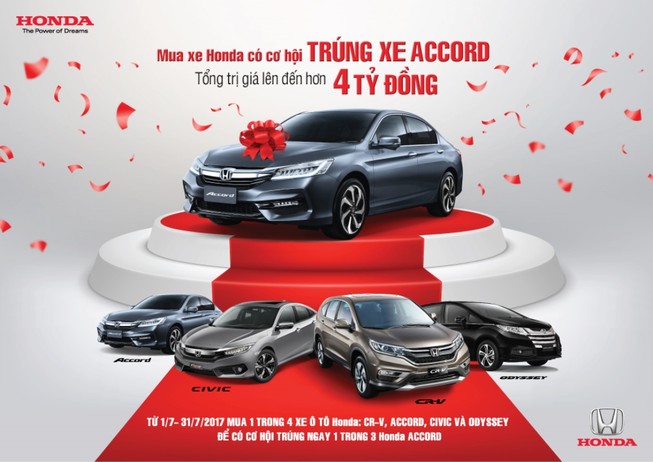 “Mua xe Honda, cơ hội trúng xe Accord”
