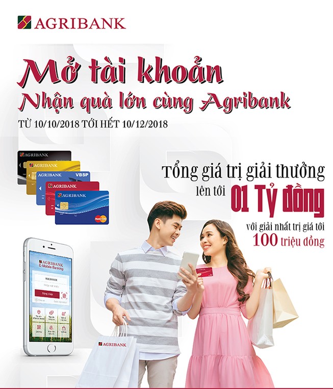 Cơ hội nhận ưu đãi “kép” khi mở tài khoản Agribank