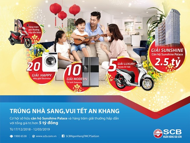 Cùng SCB “Trúng nhà sang - Vui Tết an khang”