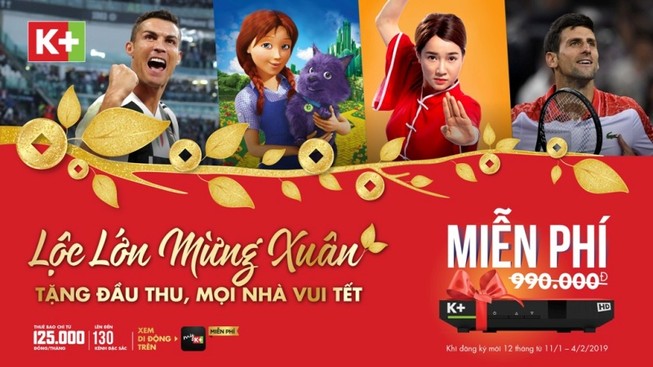 K+ tặng miễn phí đầu thu đón Tết và xem ASIAN CUP