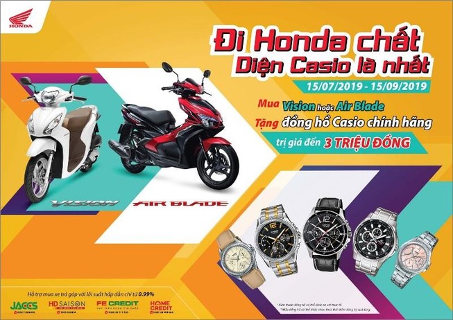 Honda khuyến mãi lớn: “Đi Honda chất. Diện Casio là nhất”